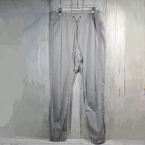 Mossimo Women Lg Linen Drawstring Grey Harem Jogger Leg Pullon Trousers Pants